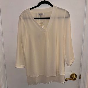 NWT Cream Flowy Blouse